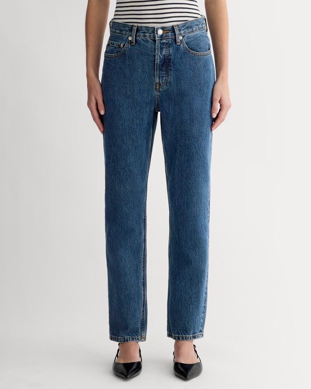 Everlane Sz 29 The Cheeky 90s Jean Deep Atlantic Straight Leg Denim High Rise